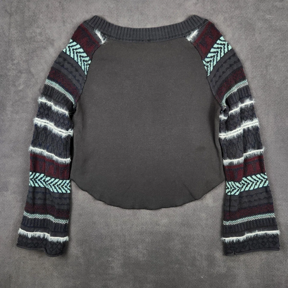 Mangas térmicas Free People Fairground para mujer grandes tejidas con estampado raglán Foto 2 de 4