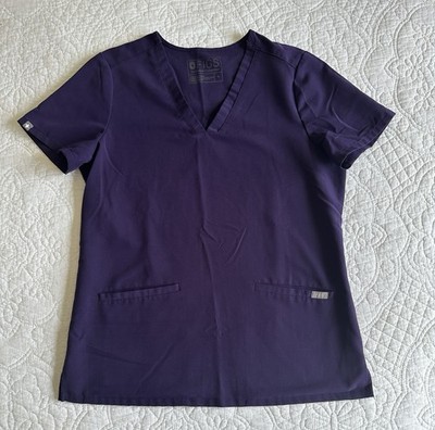 FIGS Casma Three-Pocket Scrub Top Purple Women Size Small V-Neck PO #1405 EUC