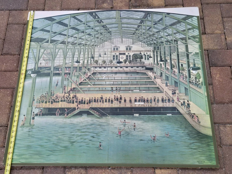 Sutro ванны (1900) Сан-Франциско искусства печати на борту Мэрилин Блейсделл 1977 редкая! - Изображение 4 из 4