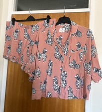 TU Scion Short Pyjamas Ladies Size 24 Poodle Pattern VGC Peachy Pink