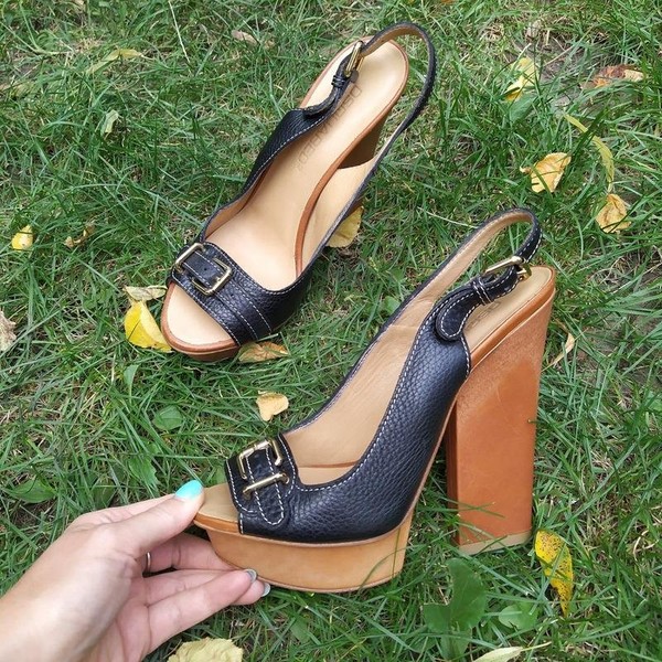 Women Dsquared² Heels Black Leather 38.5