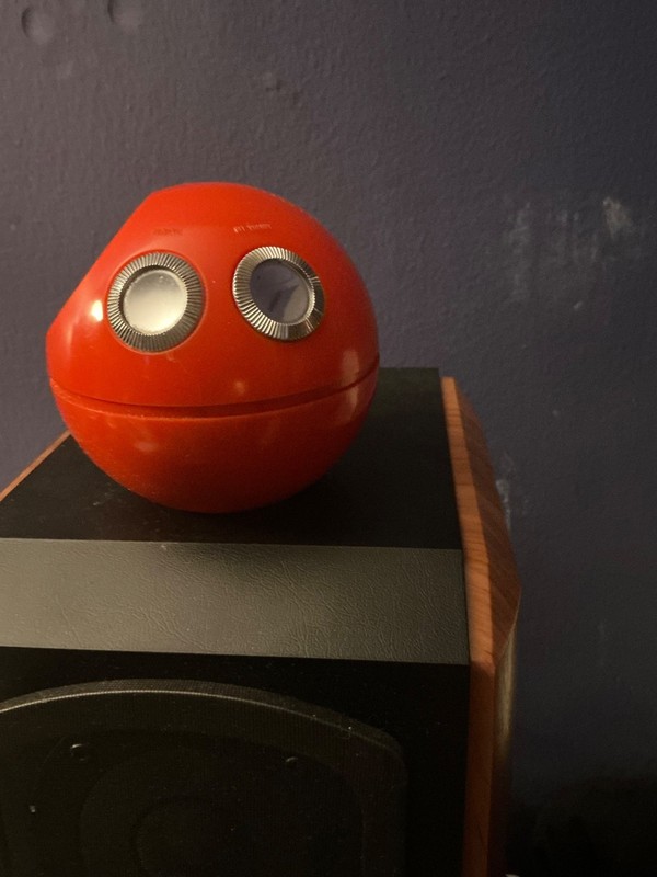Vintage Panasonic 1970s Panapet R-70 Spherical Red Transistor Radio Ball - WORKS