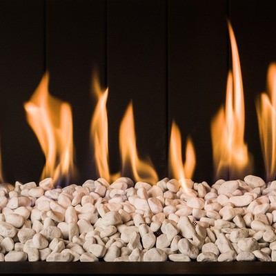 Trimline Fires Carrara Steine Brennerbett 140 Panorama Corner Gaskamin