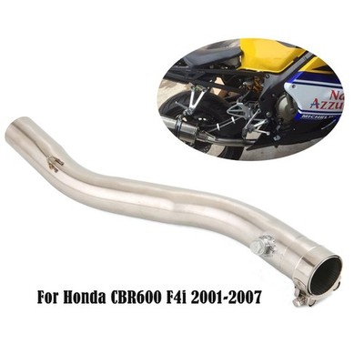 Exhaust Mid Link Pipe Connec Section 51mm Muffler For Honda CBR600 F4i 2001-2007