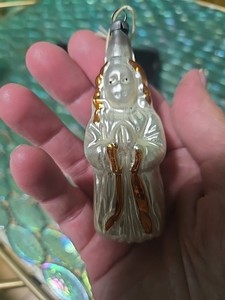 Antique German Glass Angel Ornament, Standing Angel Figural Christmas Ornament,