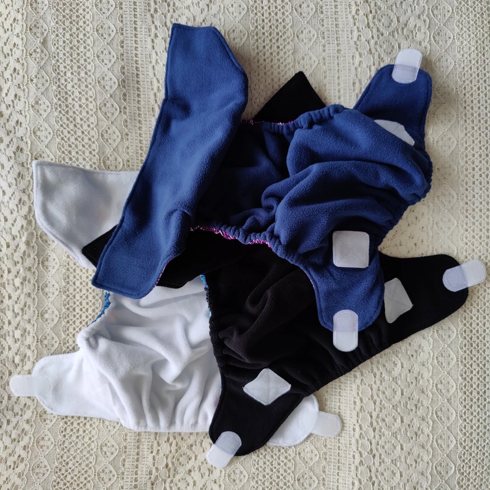 Pañales de tela de bolsillo, forro polar de Nicki's Diapers. Sistema operativo, 7-25 libras. Lote de 3 Foto 4 de 4