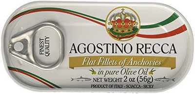 - Flat Fillets of Anchovies in Olive Oil, (3)- 2 Oz. Tins