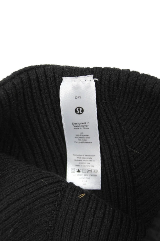 Lululemon Womens Pull On Beanie Hat Black Wool Blend Size One Size - Image 3 of 4