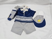Build-A-Bear Workshop Golf Outfit Set Hat Golf Club Bag Shirt Shorts NWT