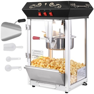 Uimoso Popcornmaschine Maker Popcornautomat Popcorngerät Kino 850W 8oz Schwarz