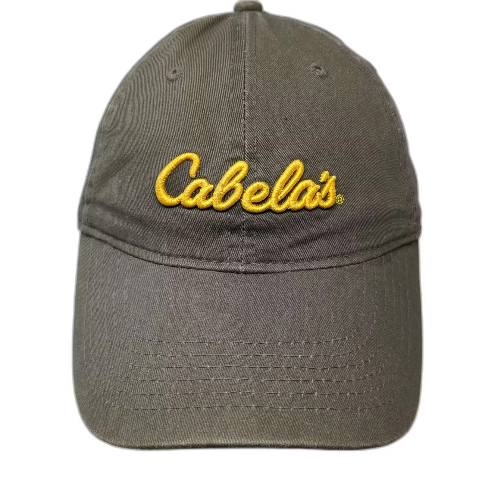 Cabela's Baseball Cap Green Yellow OS Strapback Embroidered Hat Adjustable