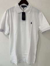Ralph Lauren Men's Custom Slim Fit Polo Shirt White L Short Sleeve Mesh New