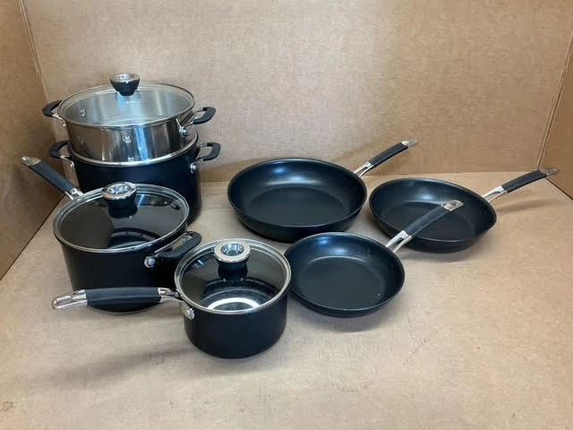 Anolon SmartStack Hard-Anodized Nesting Pots and Pans Set/Cookware Set, 10-Piece