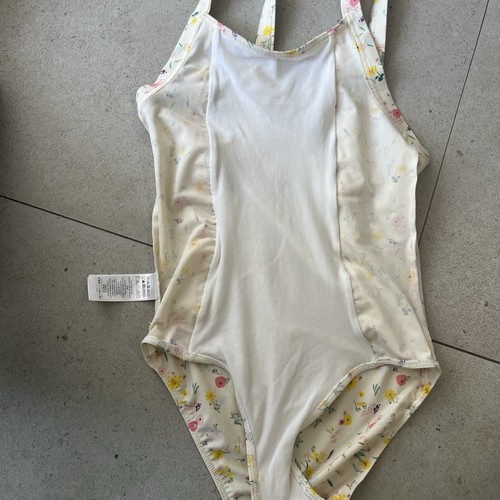 Petit Bateau Girls One Piece Cream Floral Print Ruffle Swimsuit 10Y Summer Beach - Picture 7 of 8