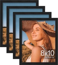 8X10 Picture Frame Set of 4, Display Pictures 5X7 with Mat or 8X10 without Mat,