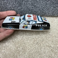 Vintage 7237 tin friction police car toy made in Japan 5" (as is)