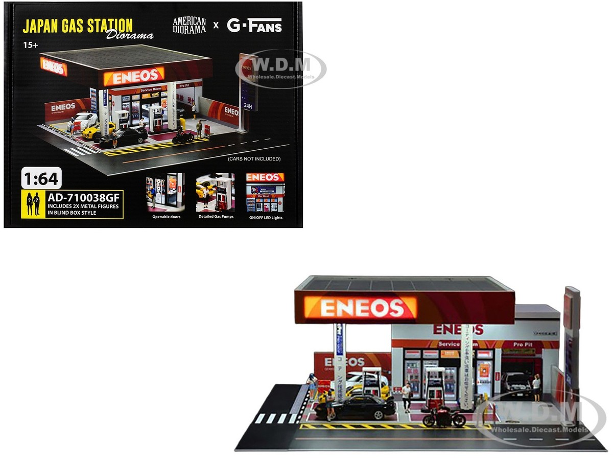 ENEOS JAPAN GAS STATION DIORAMA SET 1/64 BY AMERICAN DIORAMA AD