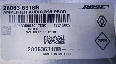 Verstärker Renault Mégane III 1.5 dCi 280636318R