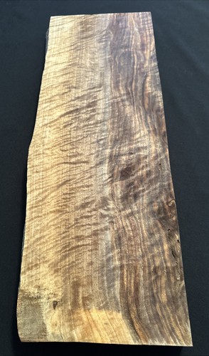 Curly Claro Walnut, Live Edge, 23” Long, 8 3/8” Wide, 1 5/8” Thick, Dry