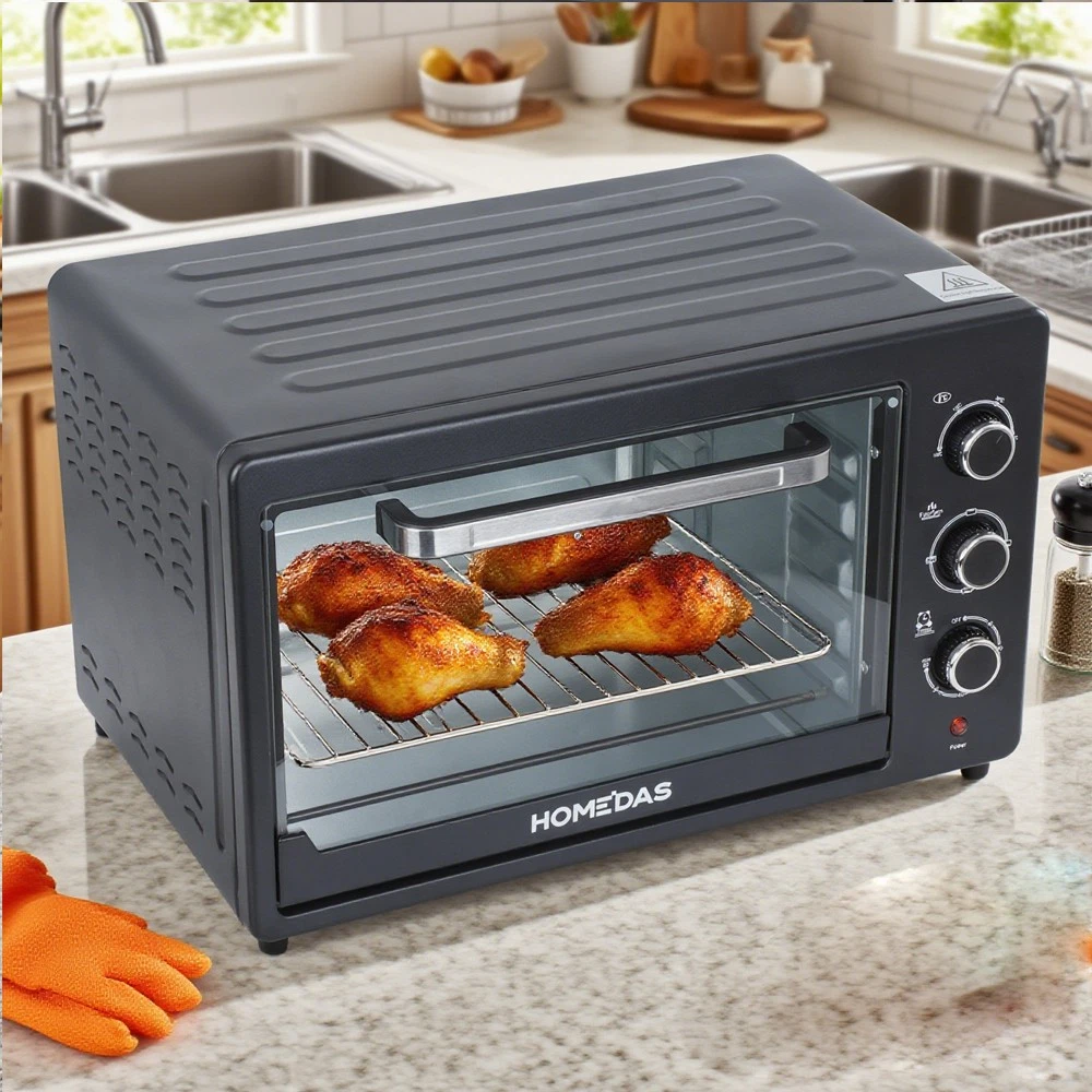 HOMEDAS 0.9 cubic-ft Microwave Compact One-Touch Settings cu ft 900W Oven NEW