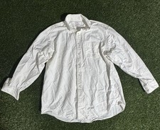 Brooks Brothers 346 Button Down Oxford Shirt Mens 17.5 4/5 White Long Sleeve