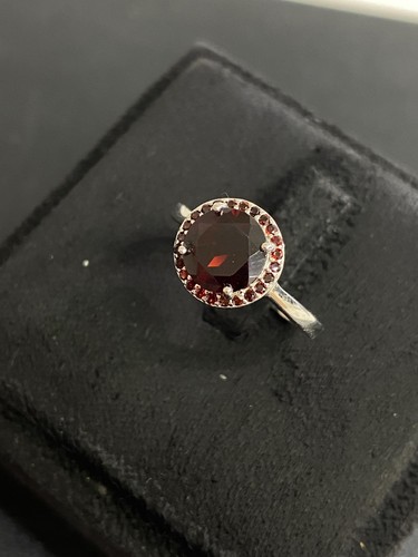 NATURAL GARNET 8 MM GARNET DIAMOND CUT STERLING SILVER 925 RING EARRING PENDENTS - 第 9/14 張圖片