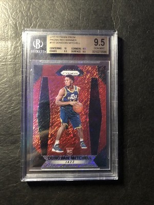 2017-18 Panini Prizm - Donovan Mitchell RC Red Shimmer /8 BGS 9.5 True Gem+