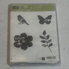 Stampin Up Nature's Hello Cling Stamp Set Retired 