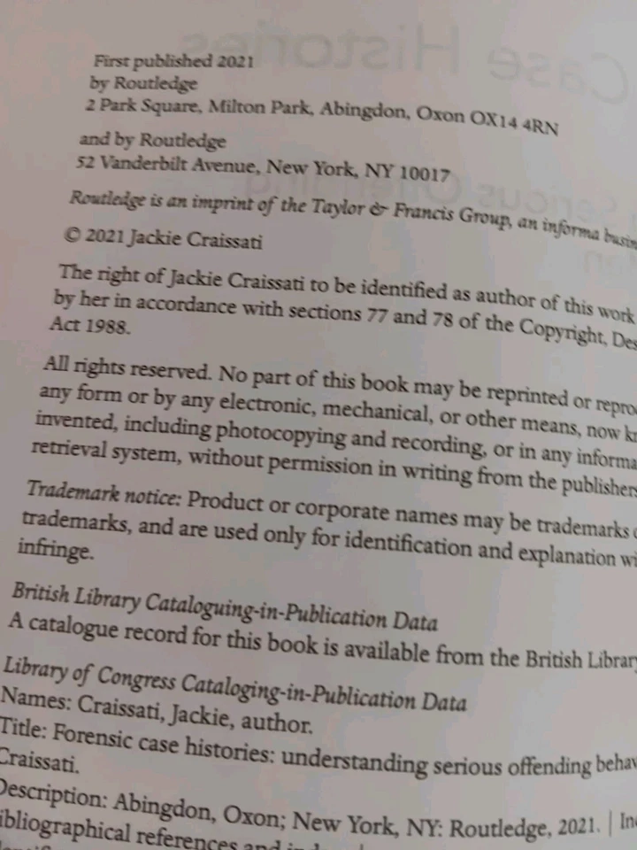 Jackie Craissati Forensic Case Histories Understanding Serious Behaviour in Men - Image 4 of 4