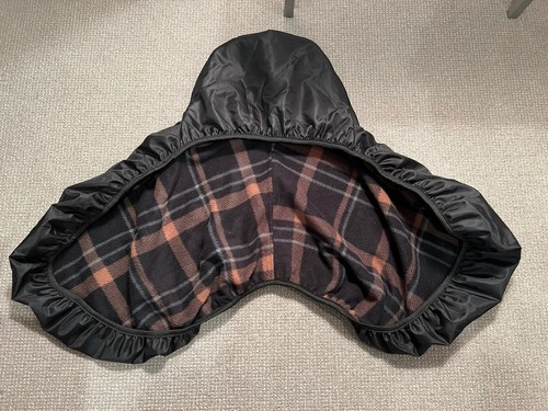 Water Proof Saddle Cover Black And Brown Plaid Fleece lined  