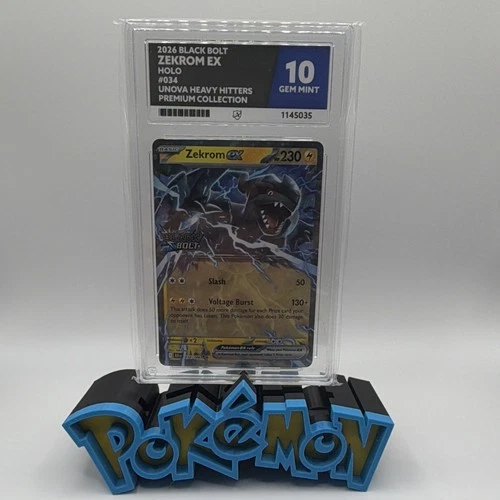 Pokémon TCG Black Bolt Zekrom ex 034 Holo 2026 230HP ACE Graded 10