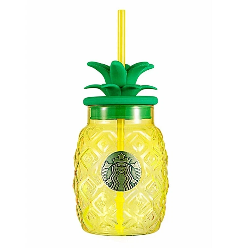 New 2021 Starbucks China Summer Yellow Pineapple 20oz Glass Straw Cup - Image 3 of 4