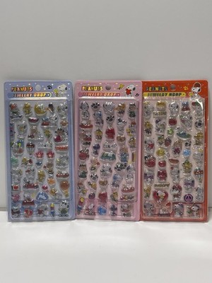  Snoopy Peanuts Bonbon Jewelry Drop Puffy 3D Stickers CuteKawaii Japan SET OF 3