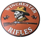 Vintage Winchester Rifles Sign - Hunting Ad Gas Pump Porcelain Sign