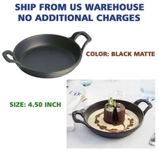 4.5-inch, Round, Mini Gratin Baking Dish, Black Matte, Chip Resistant, New