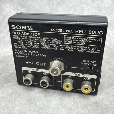 Vintage Sony RFU-80UC RF Adapter for Video8 Camcorder Genuine Used Part