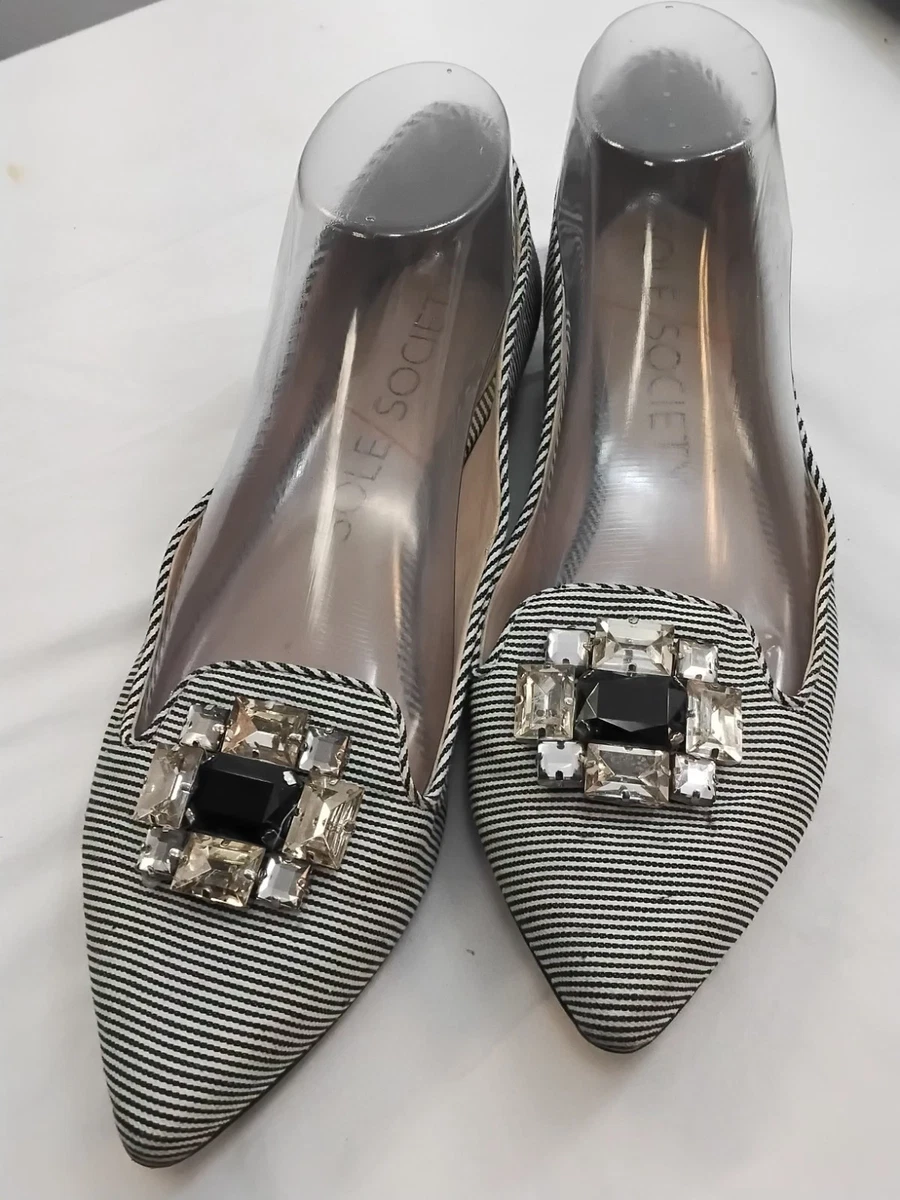 Mocassins Plats Sole Society So-Ceara Taupe/gris Avec Pompons - Taille 8B - Occasion