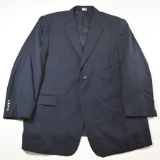 Jos A Bank 46R Navy Blue 100 Wool Tailored Mens Blazer Suit Jacket Sport Coat