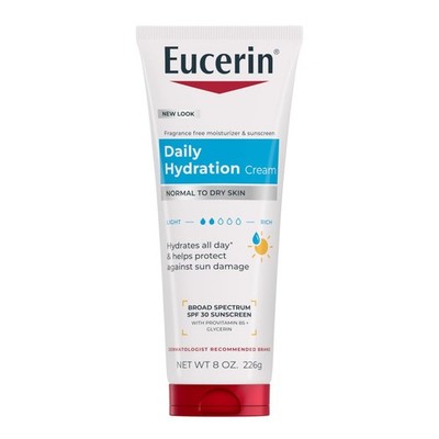 Eucerin Daily Hydration Broad Spectrum SPF 30 8 Ounce (Pack of 1), white 