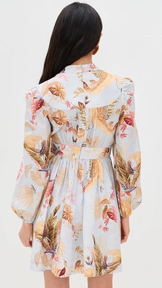 NUEVO Mini Vestido Zimmermann Ascension Plunge Etiqueta Talla 2 (US6) $688 Foto 3 de 4