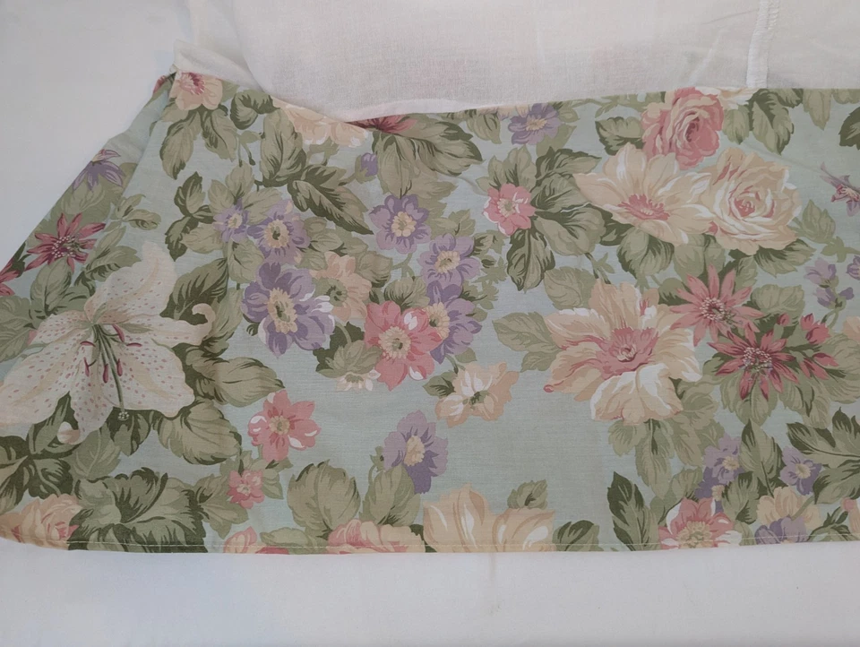 Falda de cama vintage en casa con Martha Stewart ~ KING verde floral Cottagecore Foto 2 de 4