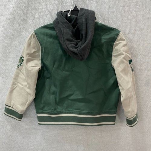 Garanimals Bomber Jacket Boys 4 Green Dinosaur Hooded Snap Up 365 Kids Pockets - Picture 4 of 18