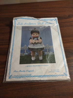 Vtg 1981 Miss Martha Originals Soft Sculpture Doll Pattern Cut Collette C-260