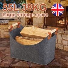 Firewood Carrier Bag Log Storage Tote with Handles Wood Holder for Fireplace UK