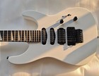White 6 String Electric Guitar Rosewood Fretboard Double Locking Tremolo Bridge