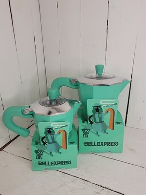 Pezzetti Bellexpress Türkis Elegance Mokkakanne 6 Tassen oder 3 Tassen