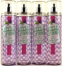 QTY 4 - Bath  Body Works APPLE BLOSSOM  LAVENDER Fine Body Mist Spray 8Oz