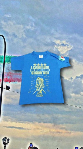MAGLIA T-SHIRT CAMPIONI DEL MONDO BAMBINO ITALIA EUROPEANSTYLE ANNI 1/2/5/6/7/8 - Foto 5 di 13