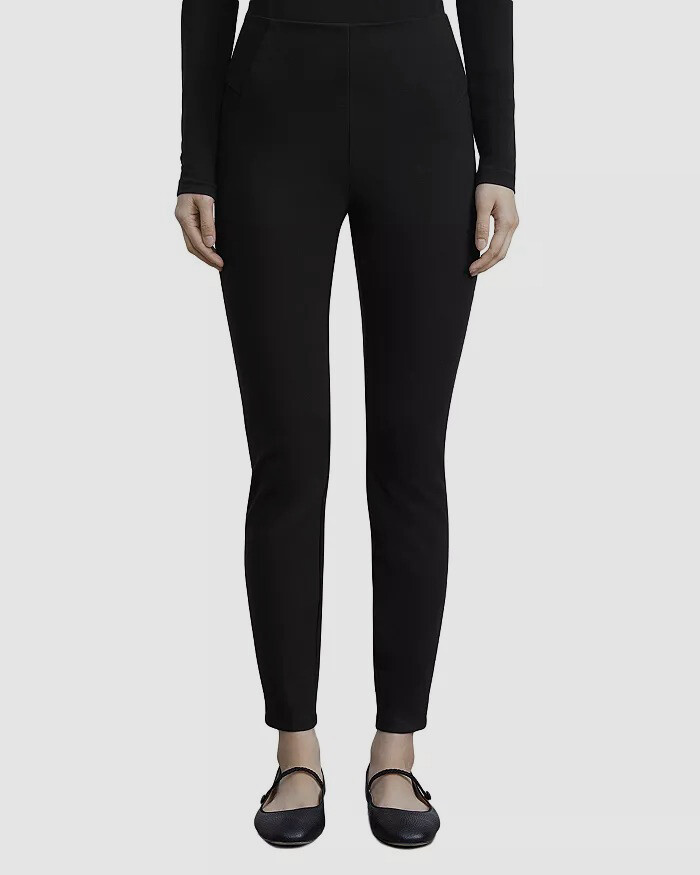 $599 Lafayette 148 New York Women Black Greenwich Pull On Leggings Pants Size XS