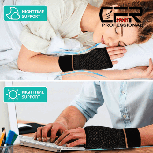 Copper Wrist Hand Support Brace Splint Carpal Tunnel Sprain Arthritis Sports SML - Picture 9 of 14